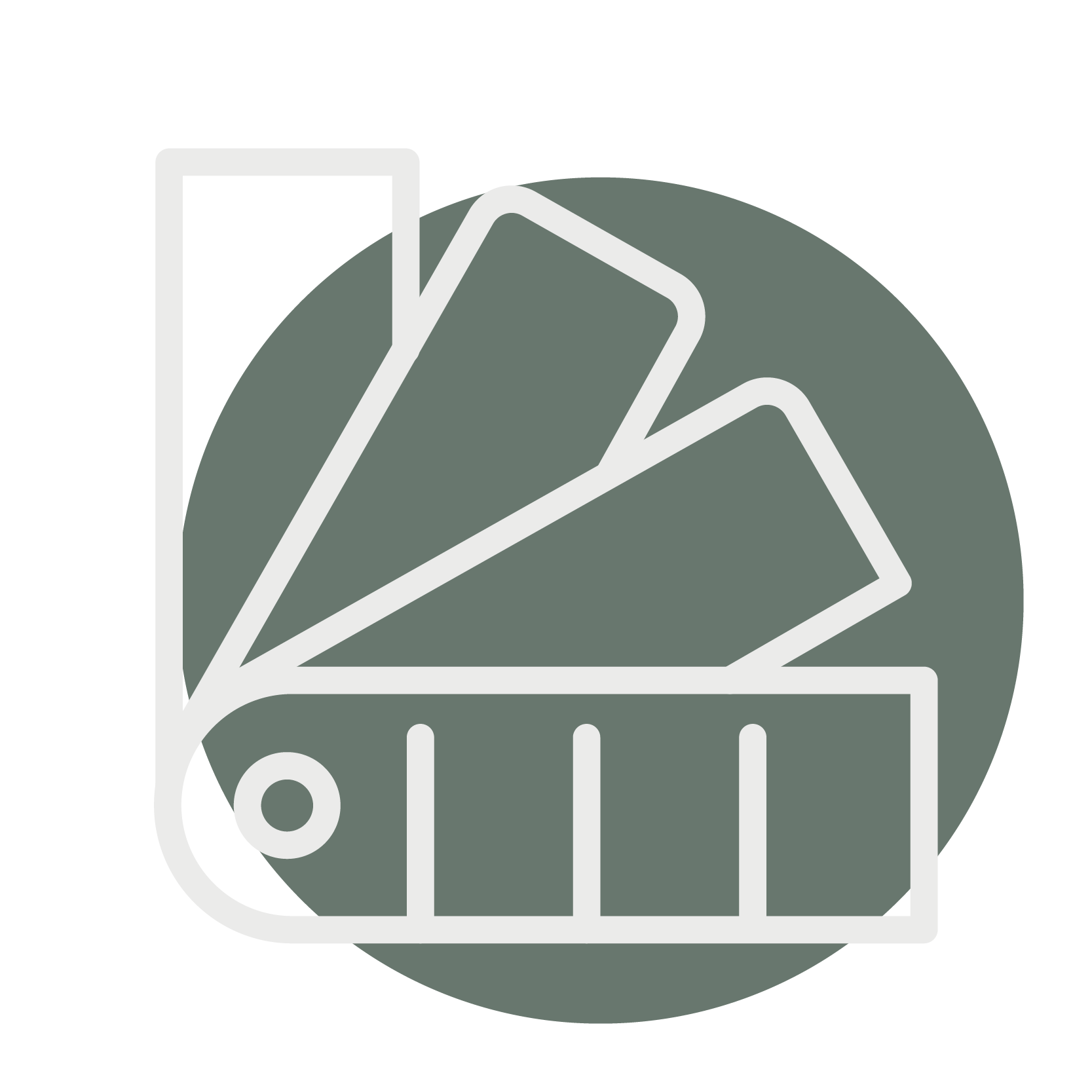 A paint swatch icon depicting the craftsmanship of Ridgewood Home Construction.